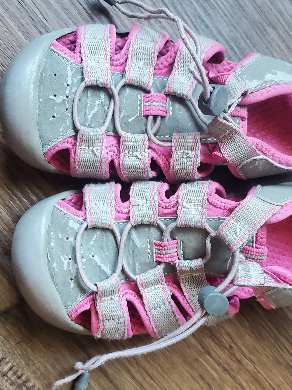 Champion Kids Bumptoe Sandals in Pink and Light Gray